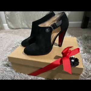 Christian Louboutin Black Suede Booties